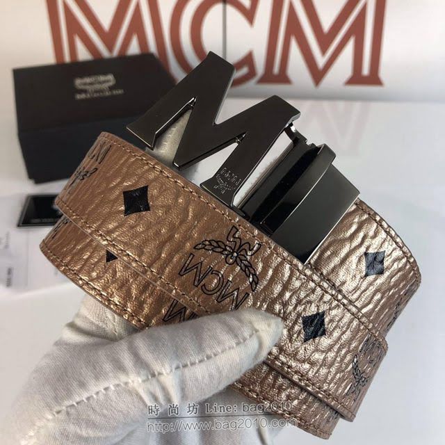 MCM皮帶 原單 MCMClaus雙面腰帶 M字搭扣 mcm女腰帶   mdmc1369